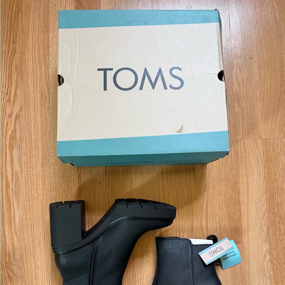 TOMS Women's Rya Round Toe Zippered Booties, Black - Size 10 - Picture 3 of 4